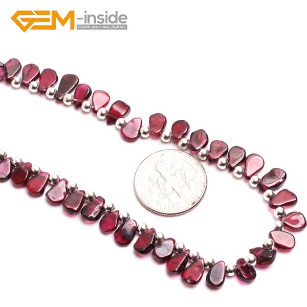

4x8mm natural garnet stone necklace 16 inches birthstone of january guardian stone for scorpio women fashion birthday present, Silver