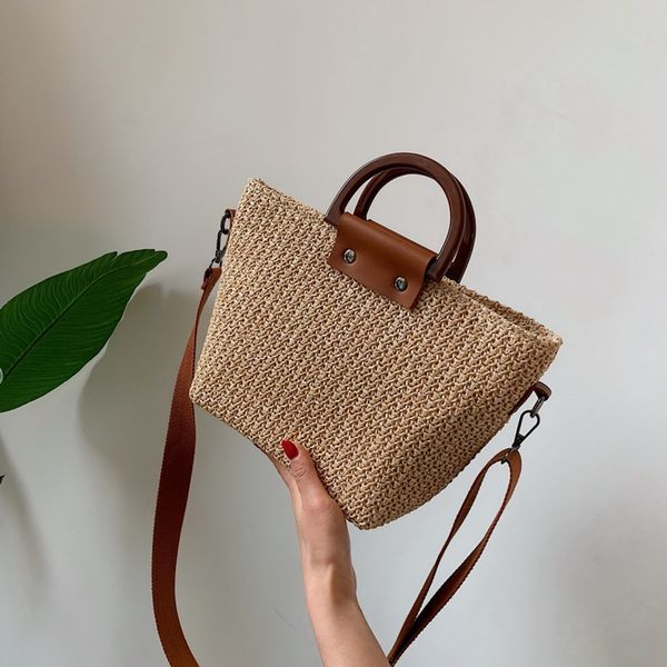

2019 women vintage straw bag casual wild vacation simple weave crossbody bag carteras mujer de hombro#t2