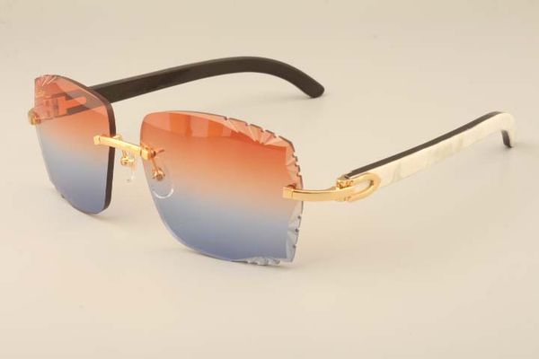 

new factory direct luxury fashion sunglasses 3524014 natural mixed horn high-end sunglasses engraving lenses, private custom, carved name, White;black