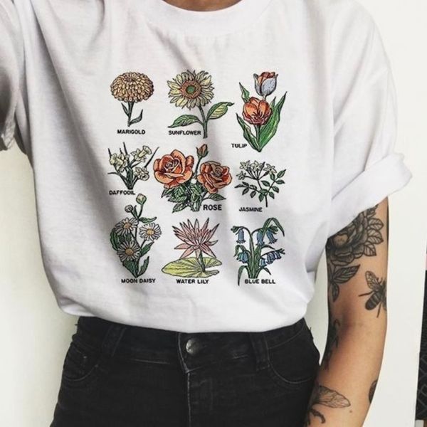 T-shirt Wildflower Donna Sunshine Plant Rose Save Bees T-shirt per ragazze T-shirt da donna Top Femme Abbigliamento T-shirt grafiche T-shirt donna