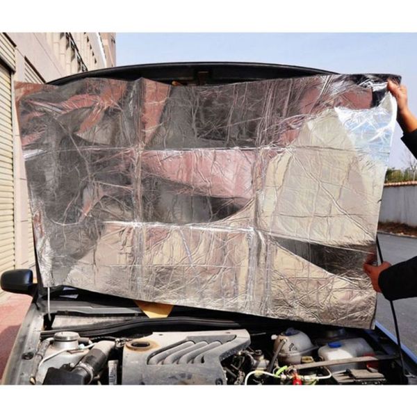 

car hood motor firebreak heat mat deadener sound insulation material deadening aluminum foil sticker