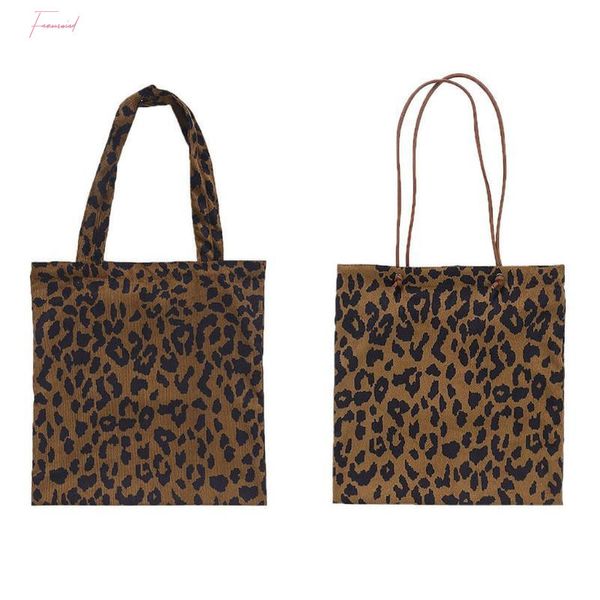 

40x38cm вельвет хозяйственная сумка многоразовый tote сумки leopard pattern плеча сумки покупателей