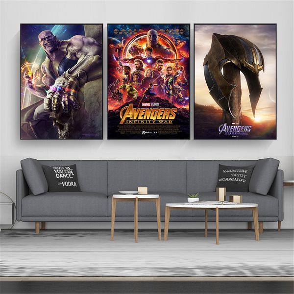 

endgame thanos superhero captain marvel abstract wall art canvas painting kids boys room home decoration