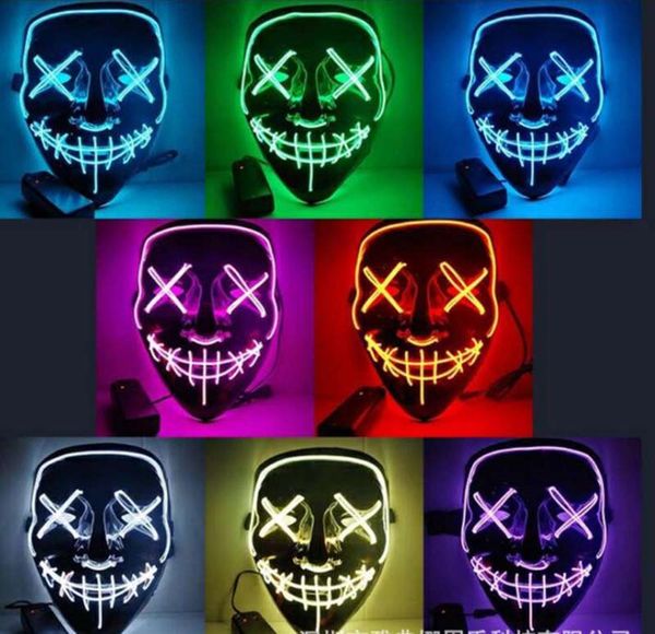 

halloween masks led mask party masque masquerade masks neon light glow in the dark horror glowing masker