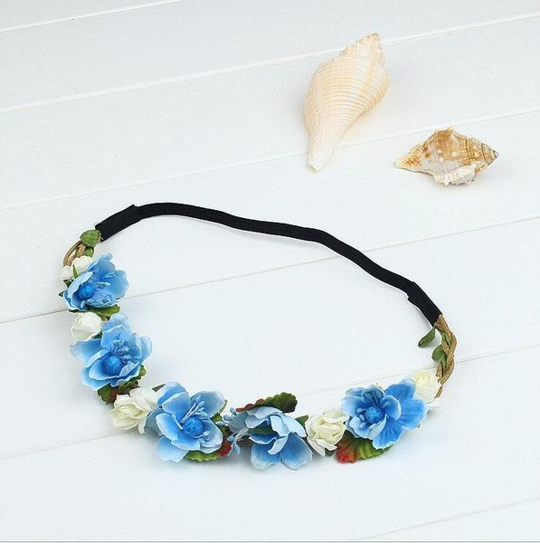 

artificial flower garland lady elastic hair band hair seaside beach travel p flowers bridal bridesmaid headdress