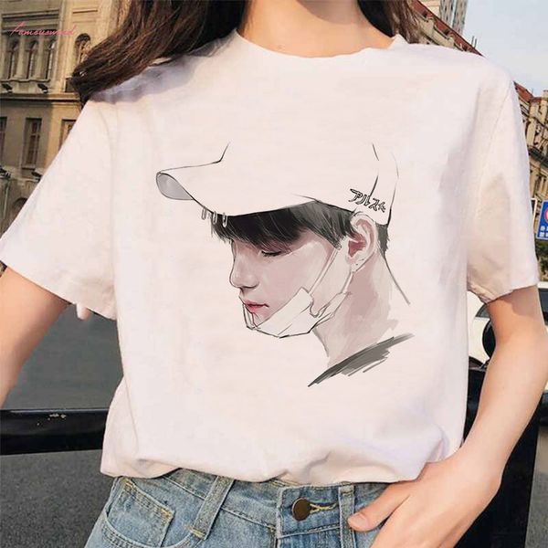 

2019 корейский стильный ulzzang harajuku тенниска женщины корейский крупногабаритные kpop tshirt женский футболка, White