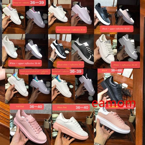 

2020 luxury designer mc models men women fashion leather reflective m platform sports shoes s mens chaussures sneakerse kkyd67c#, Black