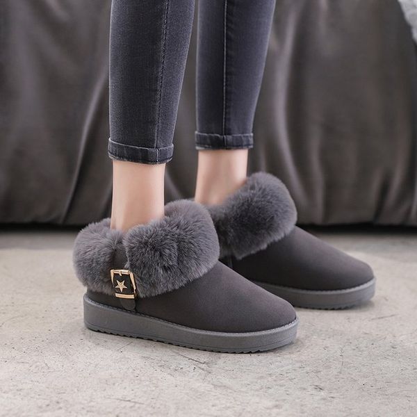 

women snow boots 2019 new waterproof winter boots women shoes solid casual shoes woman keep warm plush winter, Black