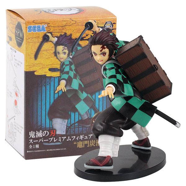 

20cm anime demon slayer kimetsu no yaiba kamado tanjirou toys tanjirou fighting with bag pvc action figures collectible mode toy t200603