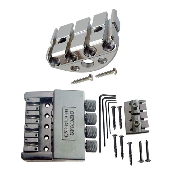 

1 set 4 string headless electric bass guitar bridge w/ screw &locking nut