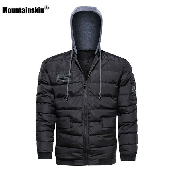 

mountainskin new men's parka coat cotton jackets winter autumn fashion thermal casual hooded coats mens brand clothing 5xl sa726, Tan;black