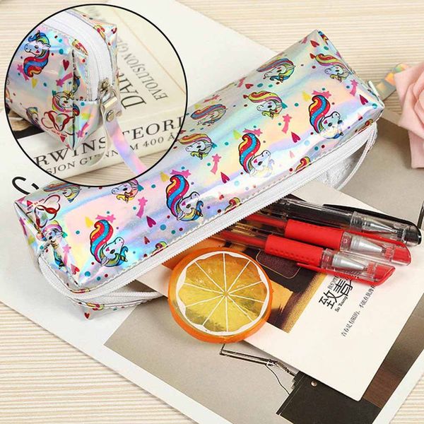 

unicorn mermaid pencil case school pencil case cartoon laser bag stationery storage bag small object cosmetic