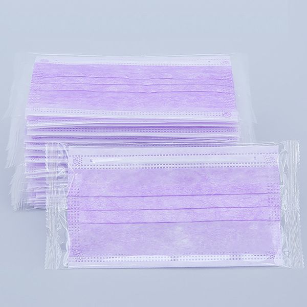 

Фиолетовый Face Mask, 3 Layer Designer Face Mask Single Use Disposable Fashion Face Mask ушной пыли Рот маски Индивидуальный пакет Luxury Mask