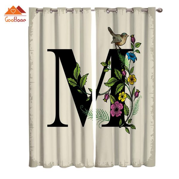 

flower alphabet image m window curtains living room outdoor fabric drapes curtain home decor