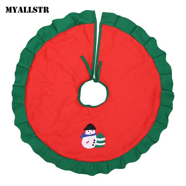 

christmas decorations skirt 4inch 90cm santa patchwork party green trim snowman 35 gift ruffle tree