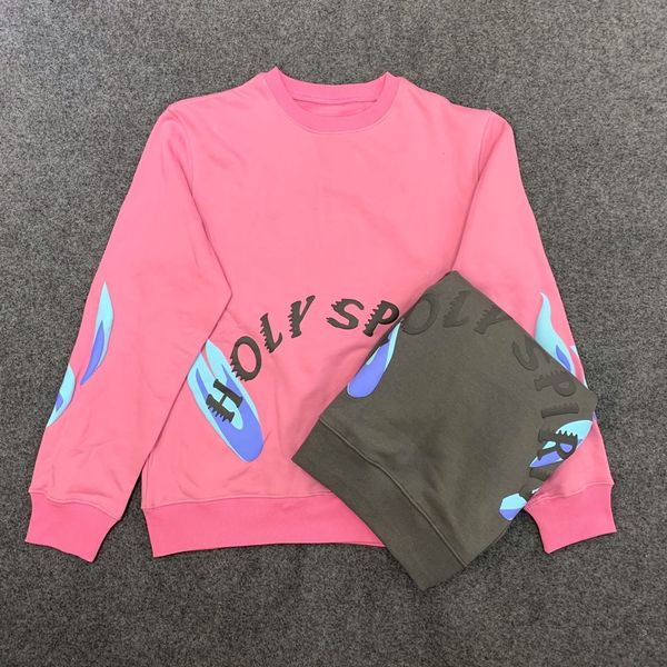 

kanye west sunday service holy spirit cpfm.xyz fire print man hoodies sweatshirts hiphop streetwear men sweatshirt pullover, Black