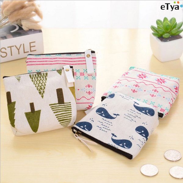 

1pcs women casual cartoon cute canvas coin purse change card holder bag children party gift pouch wallet bag dropshipping, Red;black