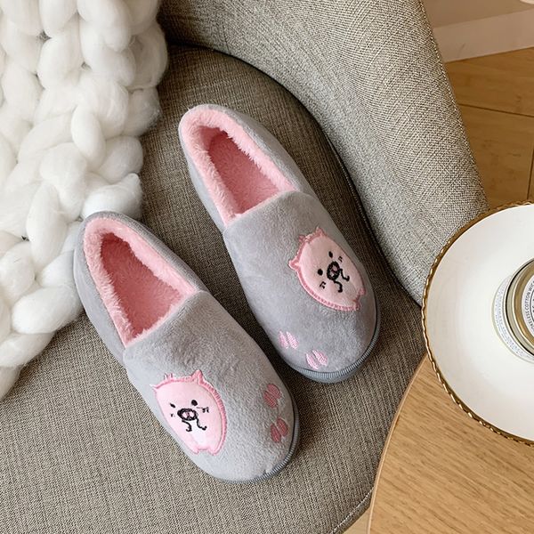 

slippers women 2019 indoor house plush soft cute cotton slippers shoes non-slip floor home warm shoes chaussures femme, Black