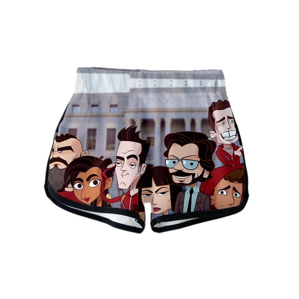 

money heist 3d new clothes casual 3d print women summer shorts 2020 casual ladies sale shorts plus size xxl, White;black