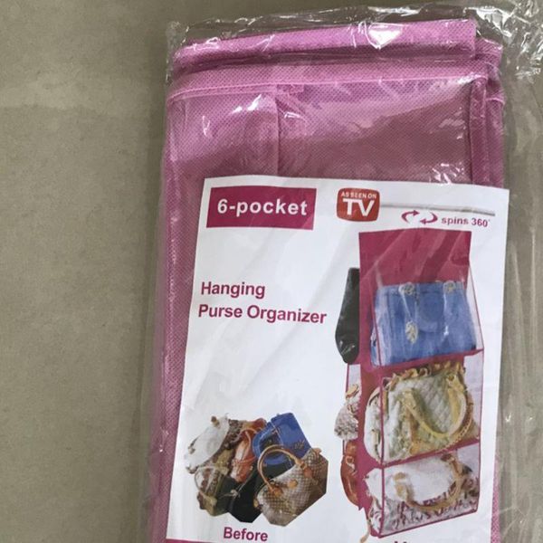 

double side 6 layers foldable hanging handbag purse storage bag sundry tidy organizer wardrobe closet hanger