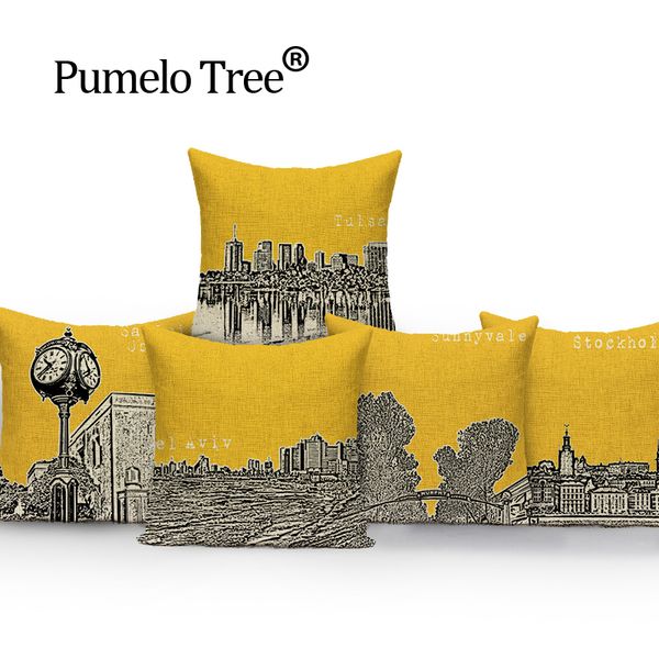 

scenic нордический подушка желтый декоративные подушки dropshipping чехлы потертый шик подушки домашний декор наволочка