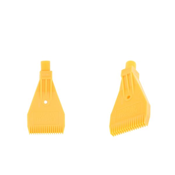 

2x 1/4\" thread size, flat wind jet air blowing nozzle spray single hole yellow