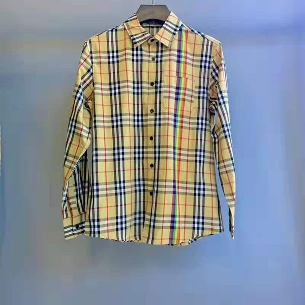 

мужские повседневные рубашки с длинными рукавами дизайнерский спортивный костюм в полоску с принтом мода стиль с грудкой цвета радуги рубашк, White;black