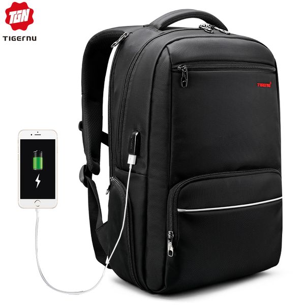 

tigernu men backpack nylon waterproof anti theft male mochila travel lapbackpack 15.6 inch 25l large capacity school bags