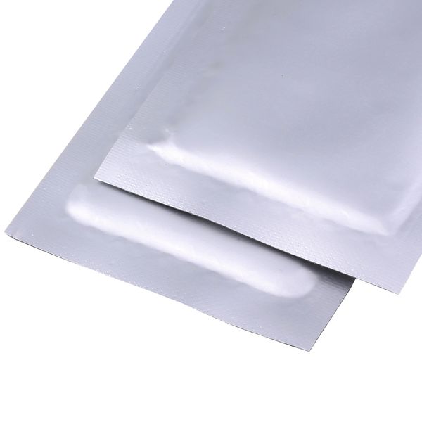 14x20cm 100pcs Tear Notch Argento sigillo di calore piatti sacchetti a chiusura lampo foglio di alluminio Sacchetti di imballaggio per la conservazione degli alimenti