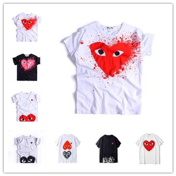 

com des g garcons cdg holiday heart emoji play japanese brand embroidery christmas peach limited edition t-shirt cotton short sleeved