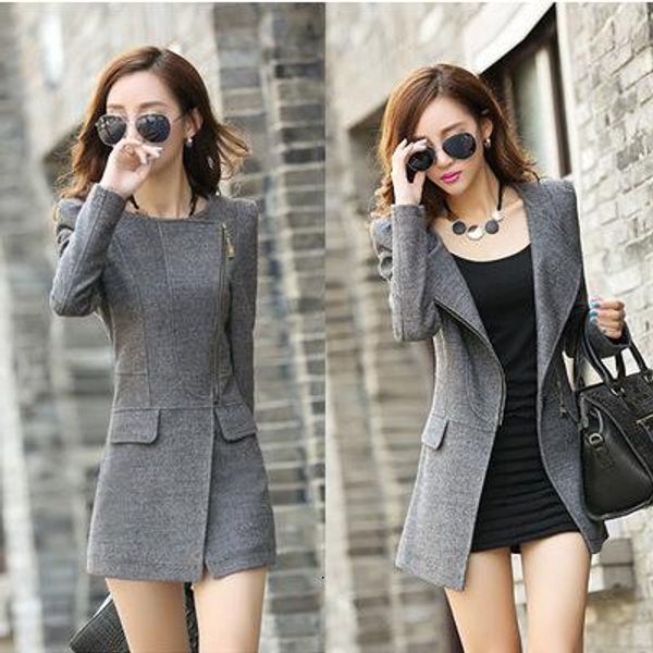 

new 2016 winter coat cashmere wool in europe and the big long slim woolen coat large size women, Black