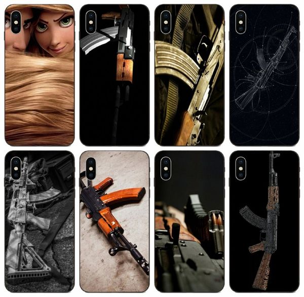 

tongtrade] надежный и прочный ak47 винтовки чехол для iphone 11 pro max x xs xr 8s 7s 6s 5 se samsung a5 huawei y5 lg v10 v20 мягкий чехол