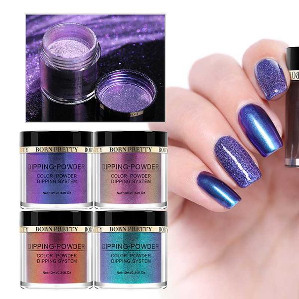 

BORN PRETTY Chameleon Dip Shining Holographic Glitter Mirror Dipping System Gradient French Nail Natural Dry Manicure