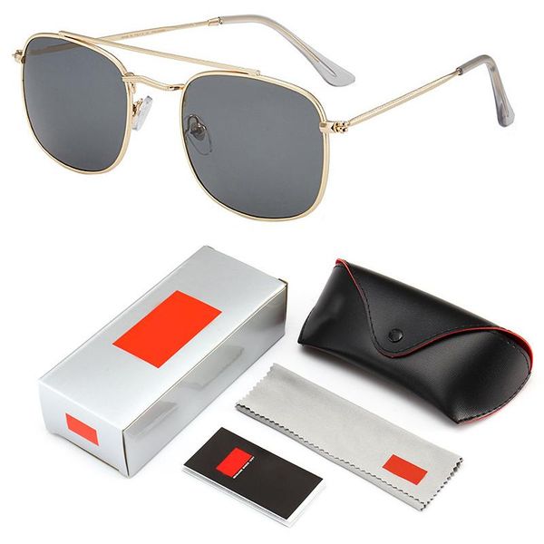 

classic 3136 caravan style d square aviation sunglasses men vintage retro brand design sun glasses oculos de sol with logo and box, White;black