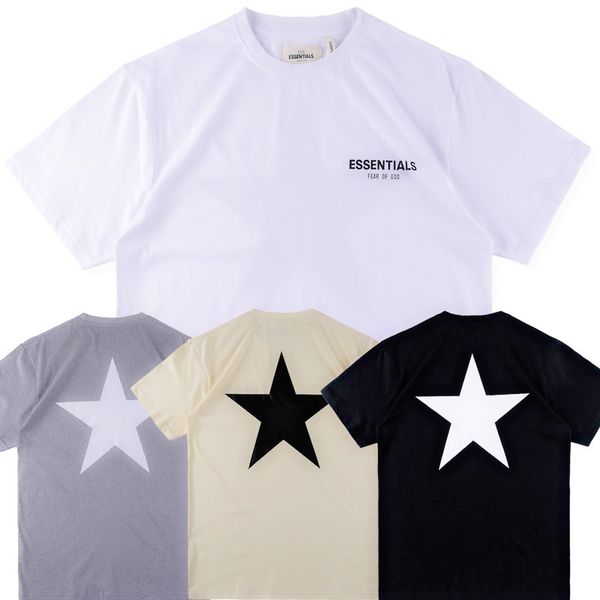 

19ss hip hop fear of god основ комплекса t-shirt скейтборд прохладный футболка est мужчины и женщины хлопок пятиконечная звезда быстрая дост, White;black