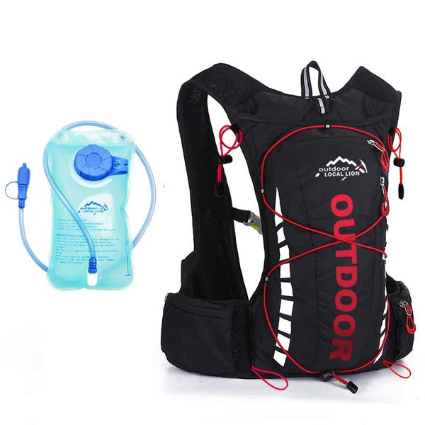 

local lion 10l mountain bike riding backpack breathable cycling backapcks with 2l water climbing hiking bags waterproof camping