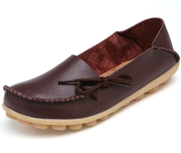 

women shoes leather breathable soft bottom flats women's casual shoes 1166, Black