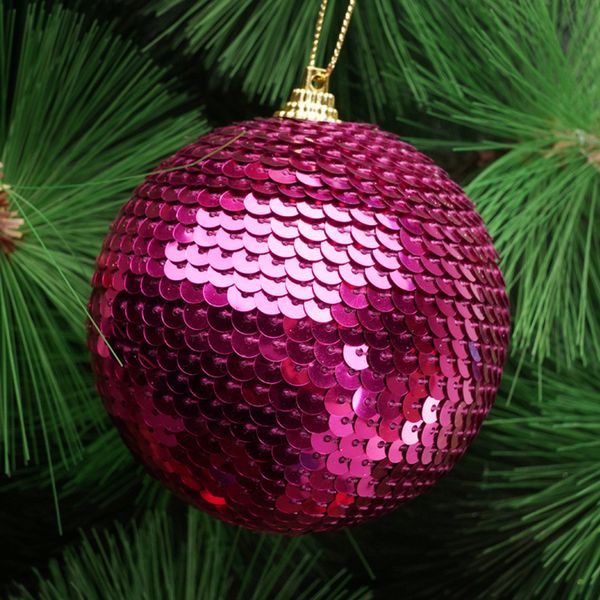 

8 cm christmas balls ornaments shatterproof xmas trees wedding mini tree decor sequin hanging ball for home christmas gift