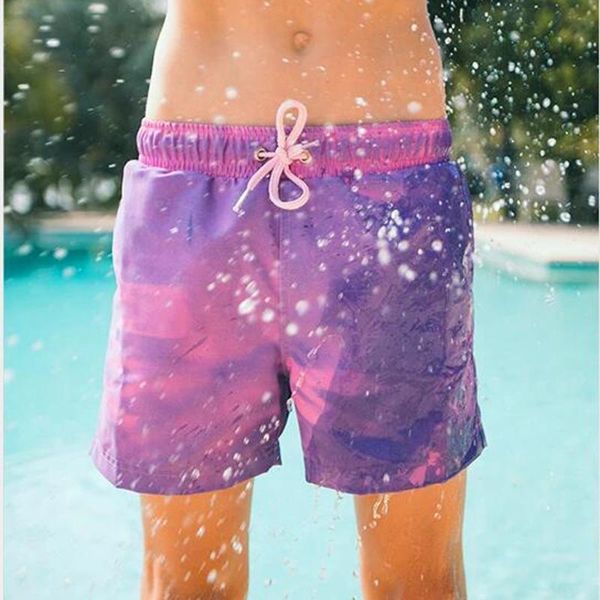 

child quick dry swimwear beach pants temperature-sensitive color-changing beach pants board shorts summer swim trunks short z2