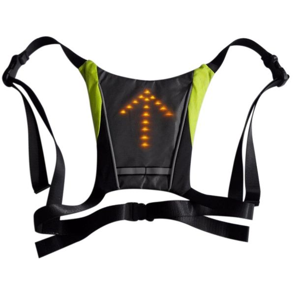 

1 pc outdoor reflective safety jacket safety waterproof led lights warning light signal wireless remote control vest, Black