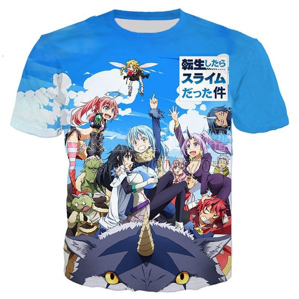 

новинка мужская / женская tensei shitara slime datta ken смешная футболка с принтом 3d повседневная футболка с коротким рукавом футболка с д, White;black