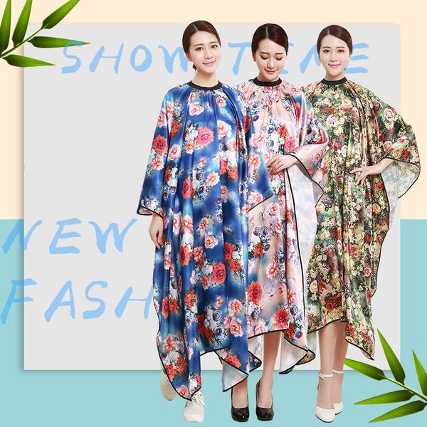 

salon professional hair styling cape,hair cutting rose flower bronzing waterproof hairdresser wai cloth barber gown