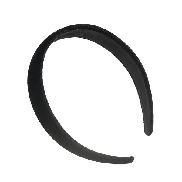 

women and girls for party stylish black grace padded velvet hair band like headband solid hair band