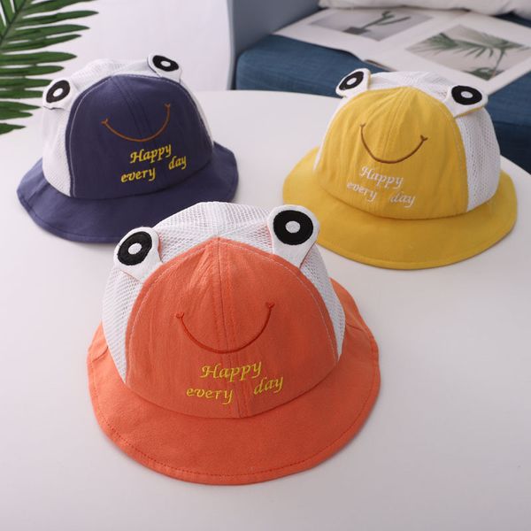 

2020 new cartoon frog cute baby hat kids bucket hat boys girls summer sun hats children toddler outdoor beach cap