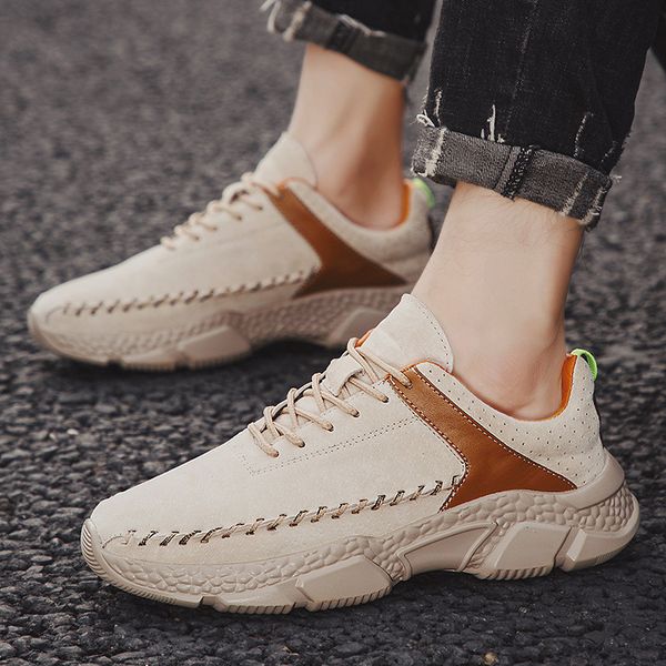 

2019 new men casual shoes designer sneakers leather men shoes fashion comfortable lightweight footwear zapatillas y6-34, Black
