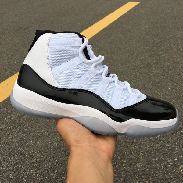 

11 high concord black white xi men basketball shoes sneakers sports outdoor trainers carbon fiber with box 23 size 8-13