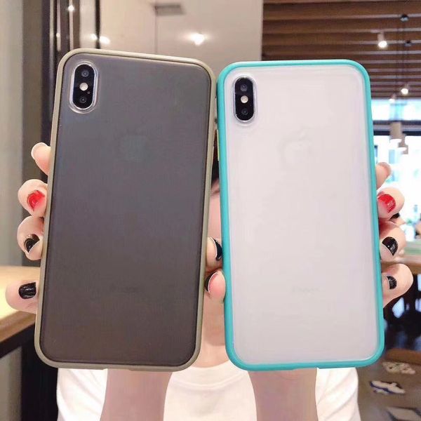 

противоударный чехол для телефона для iphone 11 про макса 7р / 8п х хс хз сплошной цвет новый простой мобильный телефон оболочки анти-падени