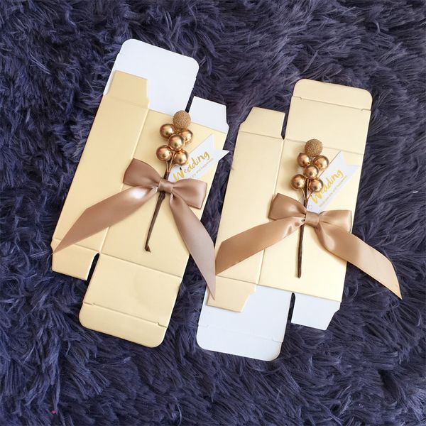 

50pcs elegant personalized diy gold candy box gift boxes for wedding birthday baby shower anniversary party guests wholesales