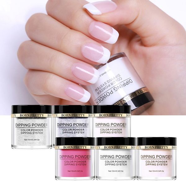 

10ml french white погружение порошок нет лампы cure гвозди dip powder clear розовый гель для ногтей natural dry для ногтей салон, Silver;gold
