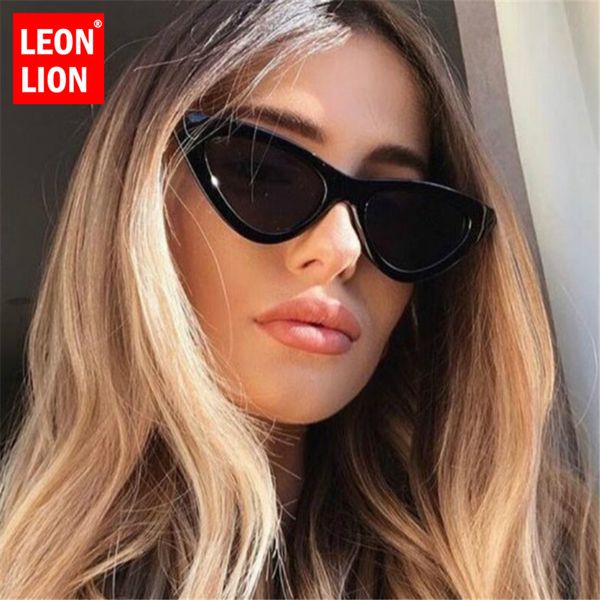 

leonlion 2020 new luxury cateye sunglasses women brand designer multicolor vintage glasses shopping feminino, White;black